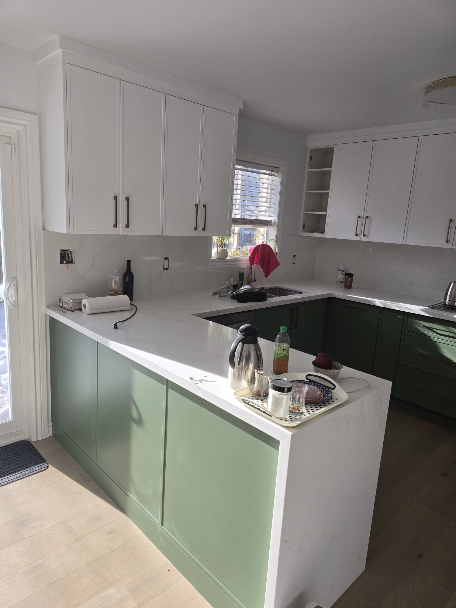 Finished kitchen cabinet painting
